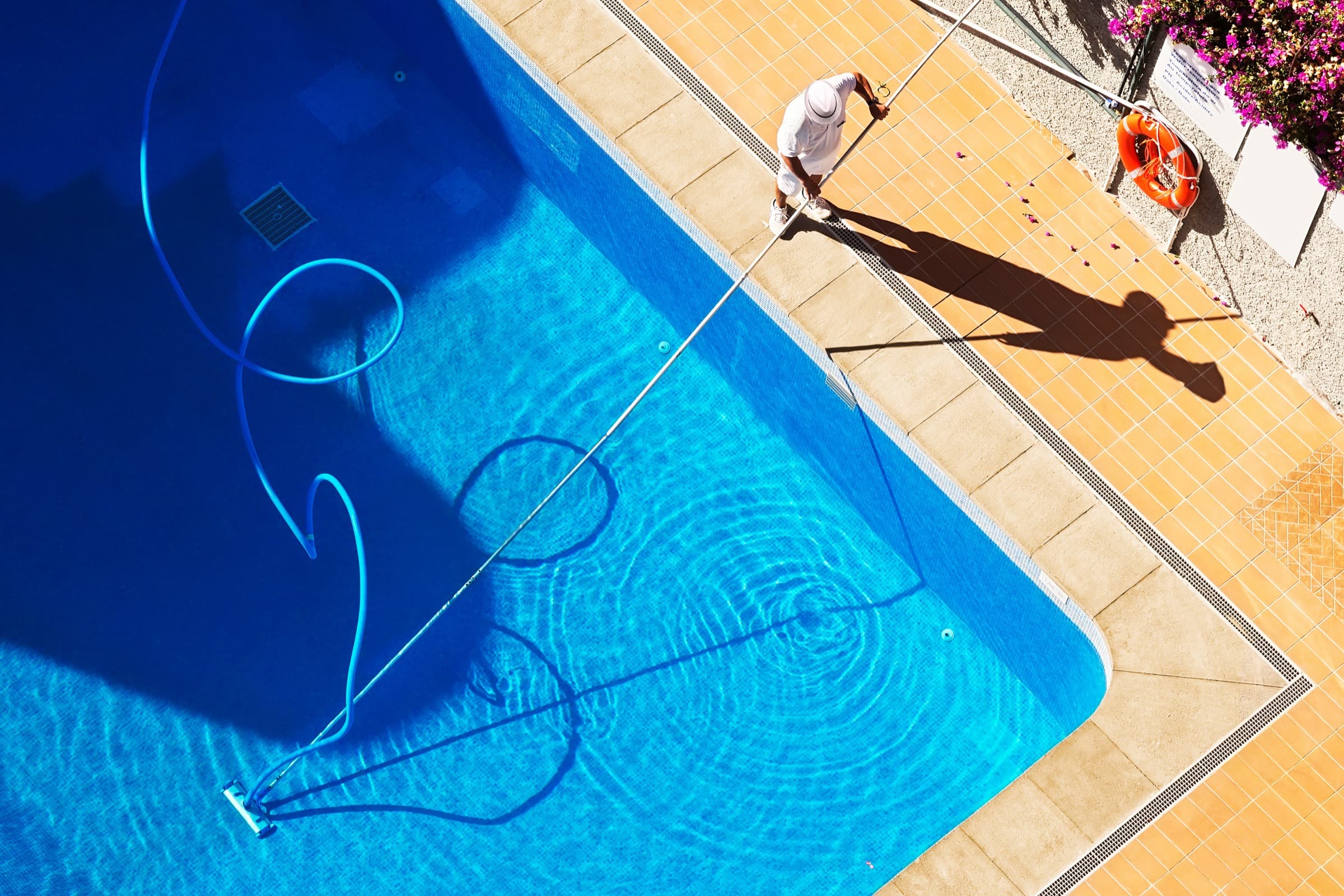 Pool Cleaning Scene